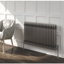 Reina 600mm x 1190mm 3868BTU Raw Metal Horizontal 2 Column Radiator