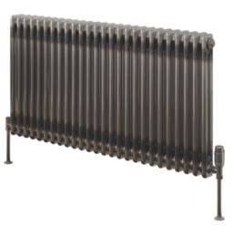 Reina 600mm x 1190mm 3868BTU Raw Metal Horizontal 2 Column Radiator