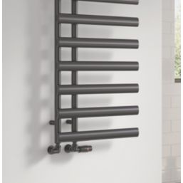 Reina 1140mm x 500mm 1095BTU Gunmetal Flat Designer Towel Radiator