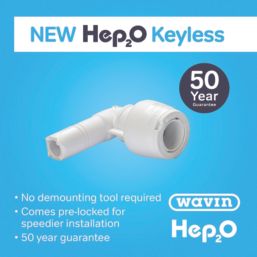 Hep2O  Plastic Push-Fit Equal 90° Keyless Stem Elbow 15mm