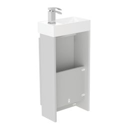 Newland  Single Door Floor Standing Vanity Unit with Basin Matt Pearl Grey 400mm x 220mm x 850mm