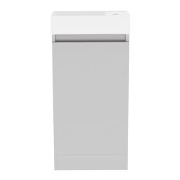 Newland  Single Door Floor Standing Vanity Unit with Basin Matt Pearl Grey 400mm x 220mm x 850mm