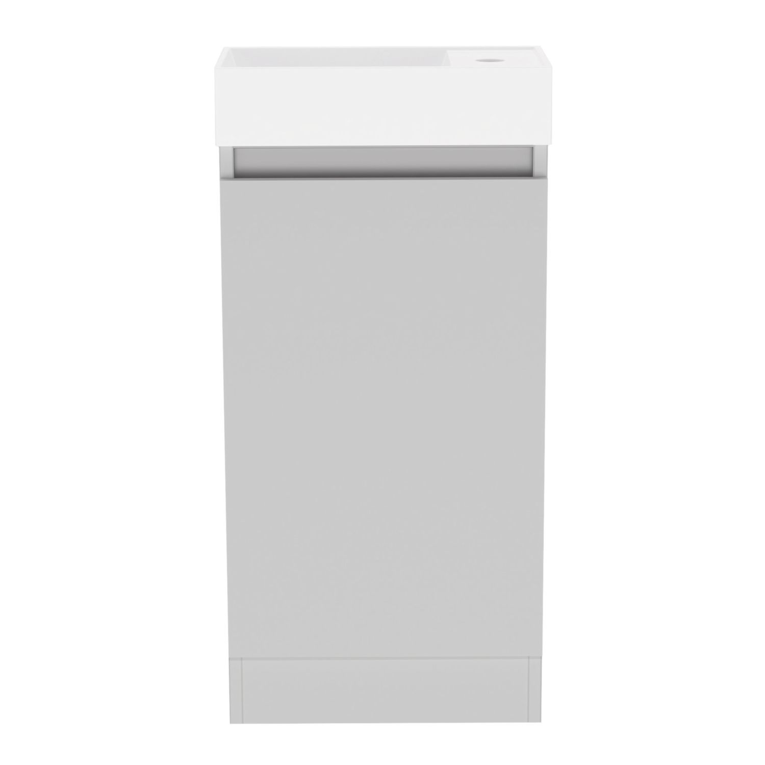 Newland Single Door Floor Standing Vanity Unit with Basin Matt Pearl Grey 400mm x 220mm x 850mm (830RN)