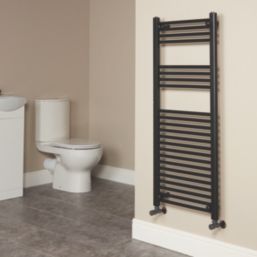 Flomasta 1200mm x 500mm 1815BTU Black Flat  Towel Radiator