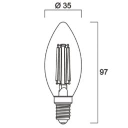 Sylvania ToLEDo Retro CL 827 SL4 E27 Candle LED Light Bulb 470lm 4.5W 4 Pack