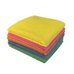 Essentials Microfibre Cloths Multicoloured 40cm x 38cm 5 Pieces