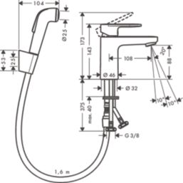Hansgrohe Vernis Blend 100 Chrome 148mm Mono Bidet Mixer Tap