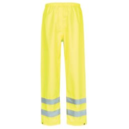 Site Huske Hi-Vis Over Trousers Elasticated Waist Yellow Medium 26" W 29" L