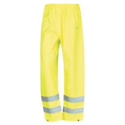 Site Huske Hi-Vis Over Trousers Elasticated Waist Yellow Medium 26" W 29" L