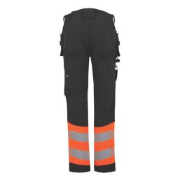 Regatta Hi Vis XPro Stretch Holster Trouser Black/Orange 36" W 32" L