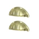 Essentials Chervil Cup Pull Handles Brushed Brass 94mm 2 Pieces