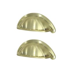 Essentials Chervil Cup Pull Handles Brushed Brass 94mm 2 Pieces