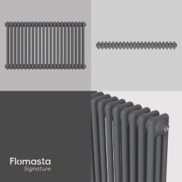 Flomasta 600mm x 1010mm 4366BTU Anthracite Horizontal 3 Column Radiator