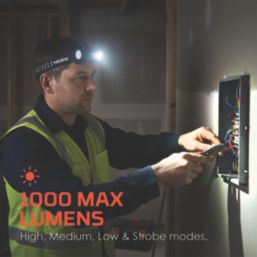 Nebo Blueline Rechargeable LED Head Torch Black 1000lm