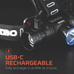 Nebo Blueline Rechargeable LED Head Torch Black 1000lm