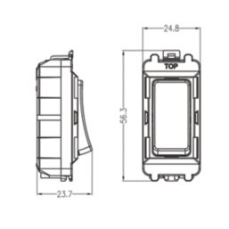 Knightsbridge  20AX 2-Way Grid Retractive Switch Module 'Press' Brushed Chrome