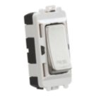 Knightsbridge  20AX 2-Way Grid Retractive Switch Module 'Press' Brushed Chrome