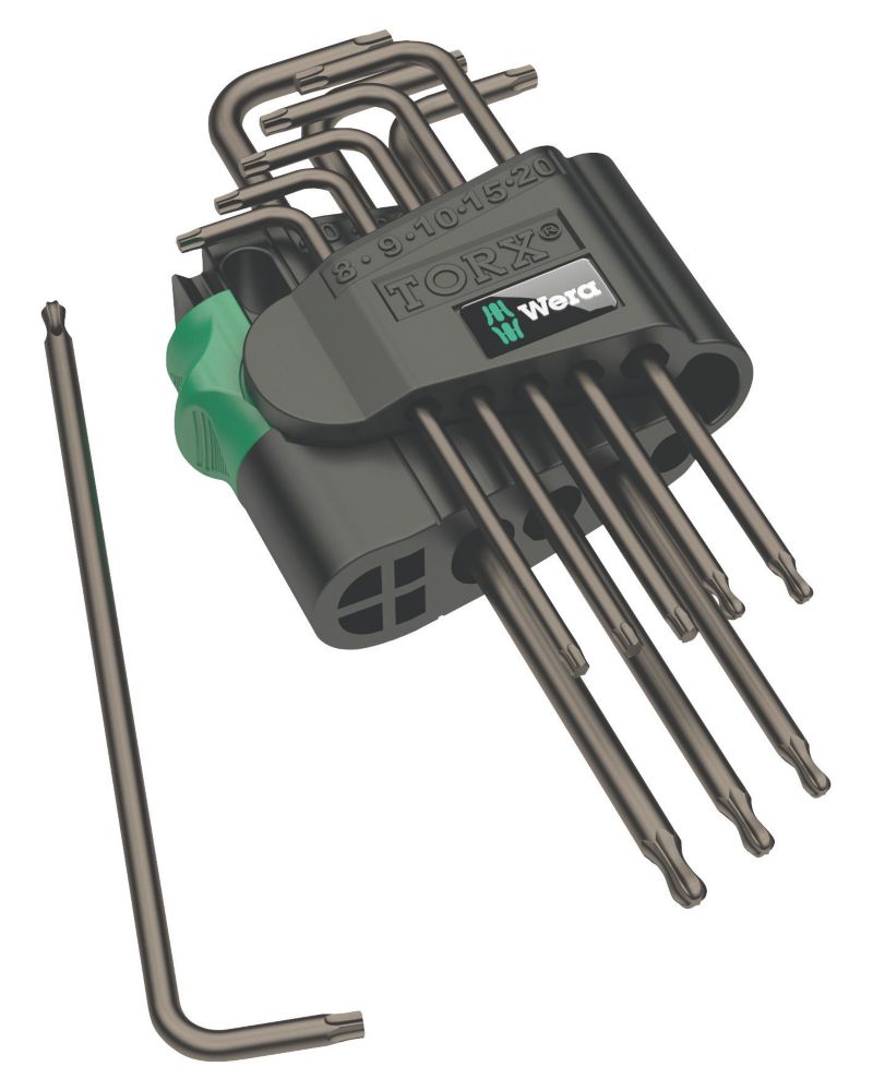 Wera 967/9 TX 1 TORX® L-Key Set – 9 Piece – Ball End – 05024242001 – Made In Czech Republic