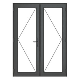 Crystal  Anthracite Grey Double-Glazed uPVC French Door Set 2090mm x 1490mm