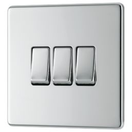 LAP  20A 16AX 3-Gang 2-Way Light Switch  Polished Chrome