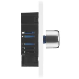 British General Evolve 2-Gang 2-Way LED Dimmer Switch  Brushed Steel with White Inserts