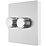 British General Evolve 2-Gang 2-Way LED Dimmer Switch  Brushed Steel with White Inserts