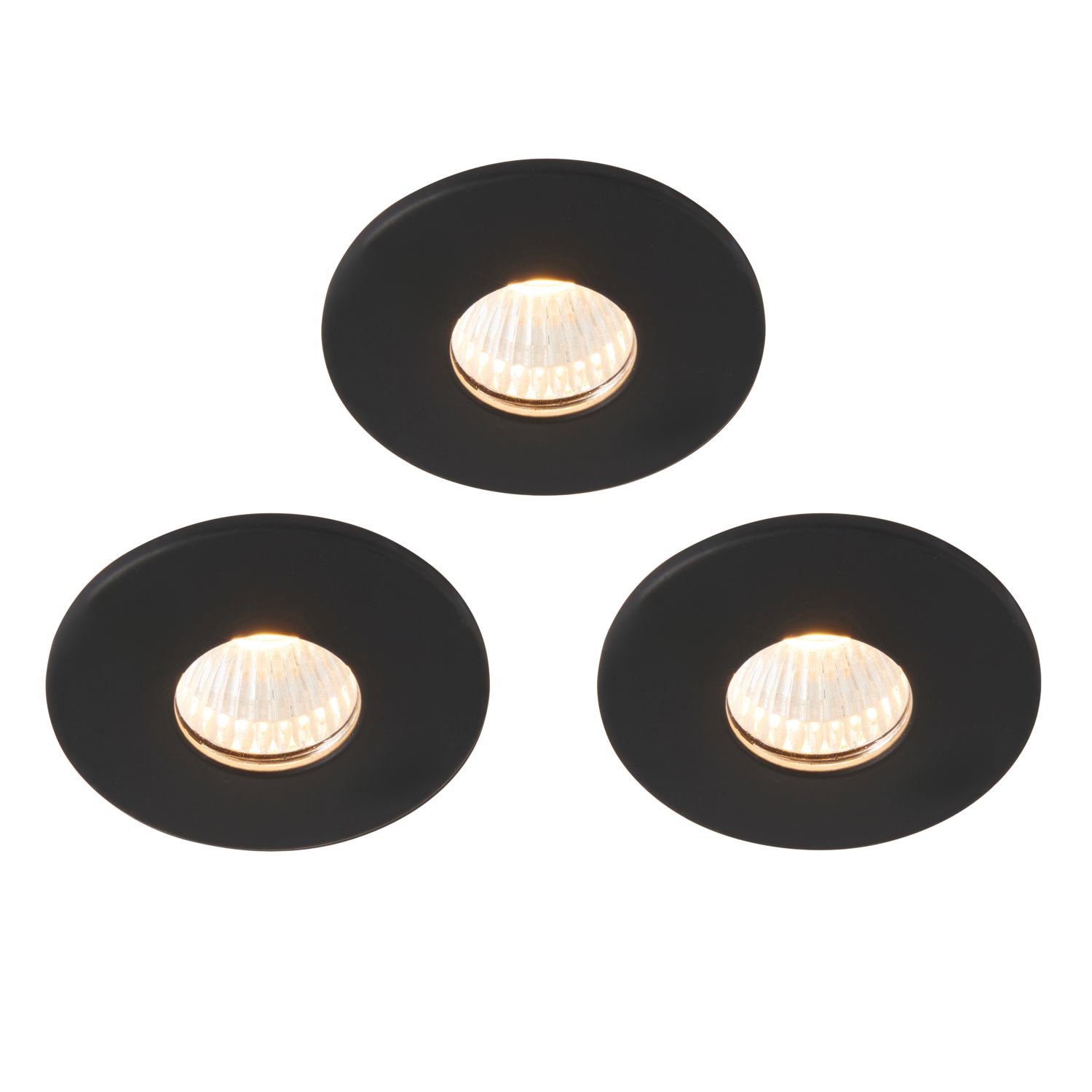 Saxby Vega Round LED Micro Downlights Matt Black 12W 240lm 3 Pack (831RE)