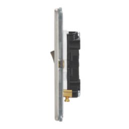 Contactum Lyric 10AX 6-Gang 2-Way Light Switch  Brushed Steel with White Inserts