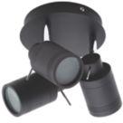 Spa Scorpius Round 3-Light Spotlight Matt Black