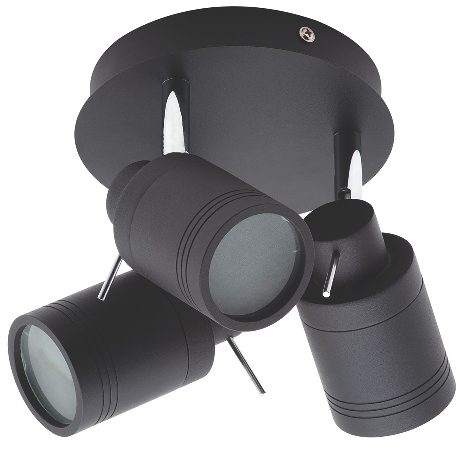 Spa Scorpius Round 3-Light Spotlight Matt Black (831RV)
