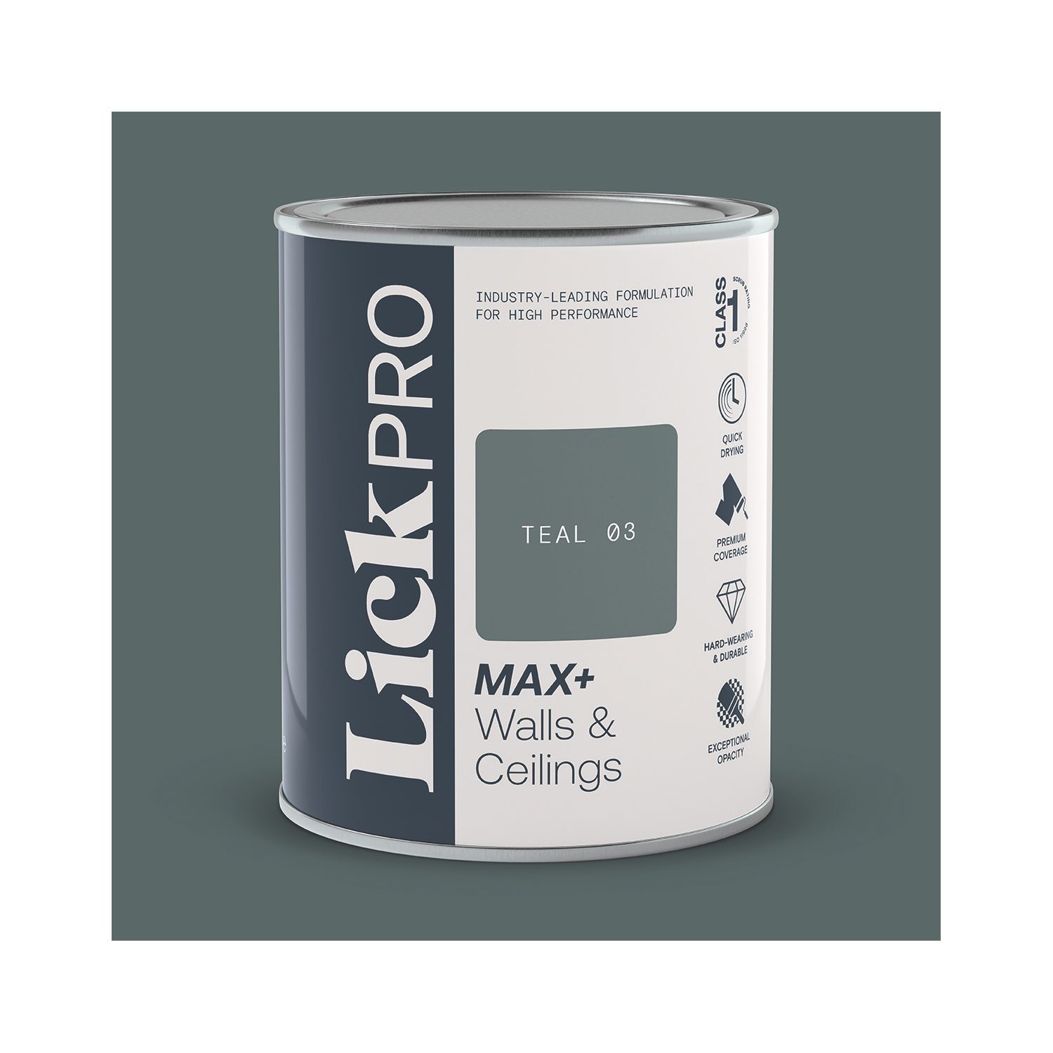 LickPro Max+ 1Ltr Teal 03 Matt Emulsion Paint (831TM)