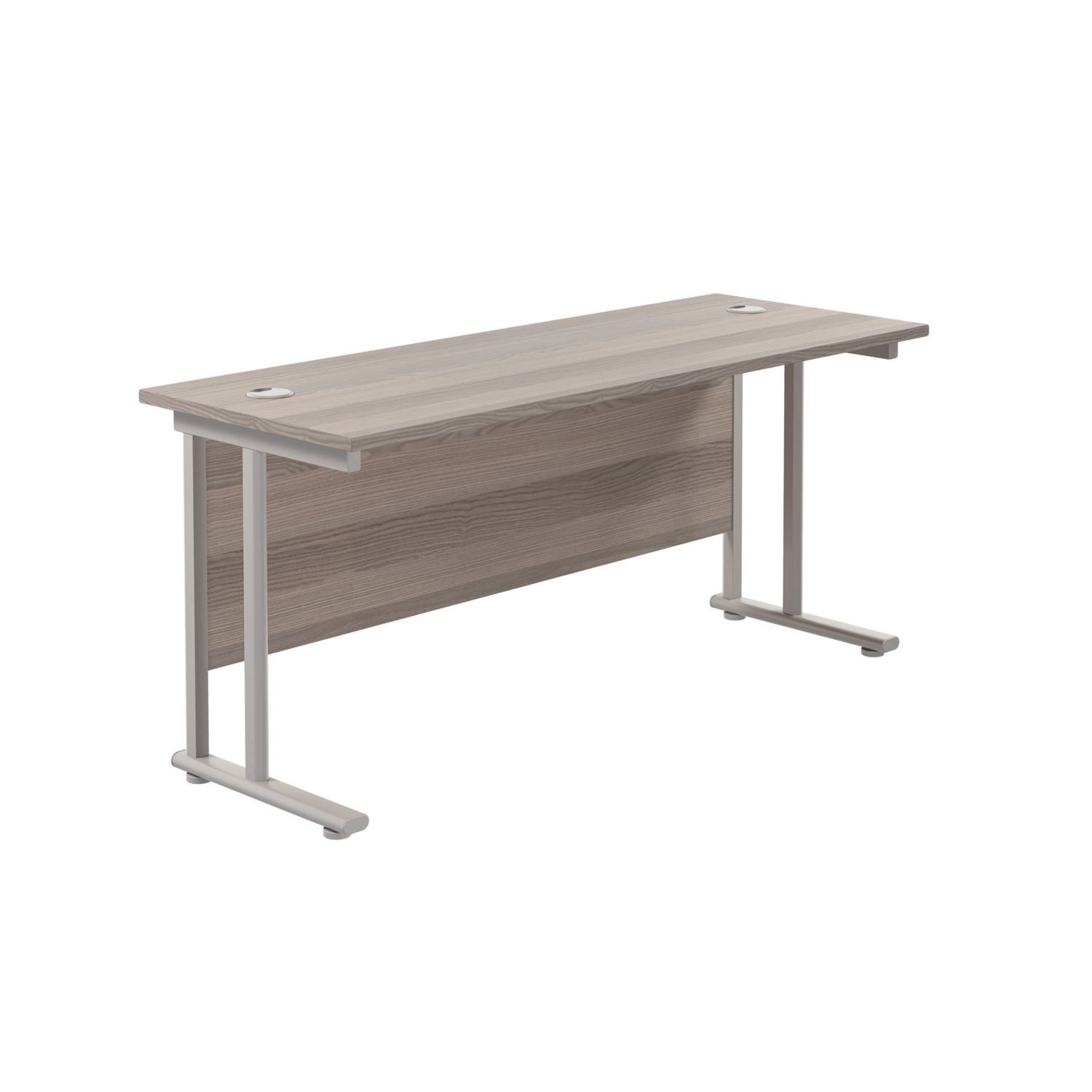 TC Group Aztec Twin Upright Rectangular Office Desk Grey Oak/Silver 1800mm x 600mm (831TT)