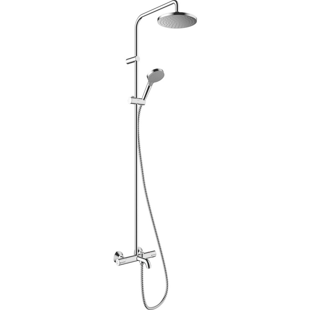 Hansgrohe Vernis Blend Showerpipe 200 EcoSmart Shower System with Bath Thermostatic Mixer Chrome