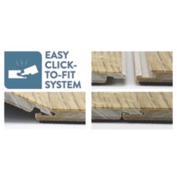 Kraus Stanhope Grey Tile-Effect LVT  Flooring 2.23m²