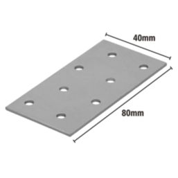 Magnodur Nailing Plates Silver 80mm x 40mm x 2mm 10 Pack