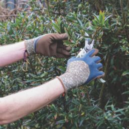 ClipGlove Bottle Glove Plus   Recycled Polyethylene Gardening Gloves Navy / Khaki Medium