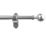 Rothley Brushed Stainless Steel Extendable Curtain Pole w/ Orb Finials 28mm x 165-300cm