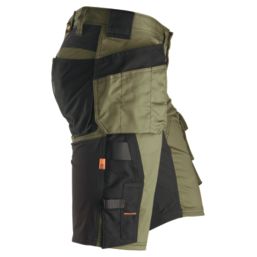 Snickers 6141 Stretch Work Shorts Khaki Green / Black 31" W