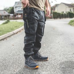 DEWALT Lubec Work Trousers Grey / Black 36" W 31" L