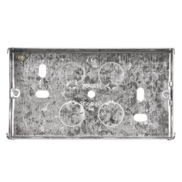 Tower  2-Gang Galvanised Steel  Knockout Back Box 47mm