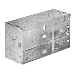 Tower  2-Gang Galvanised Steel  Knockout Back Box 47mm