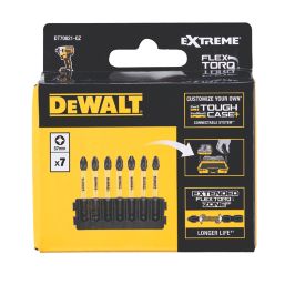 DeWalt Flextorq 6.35mm 57mm Hex Shank PZ2 Screwdriver Bits 7 Pieces