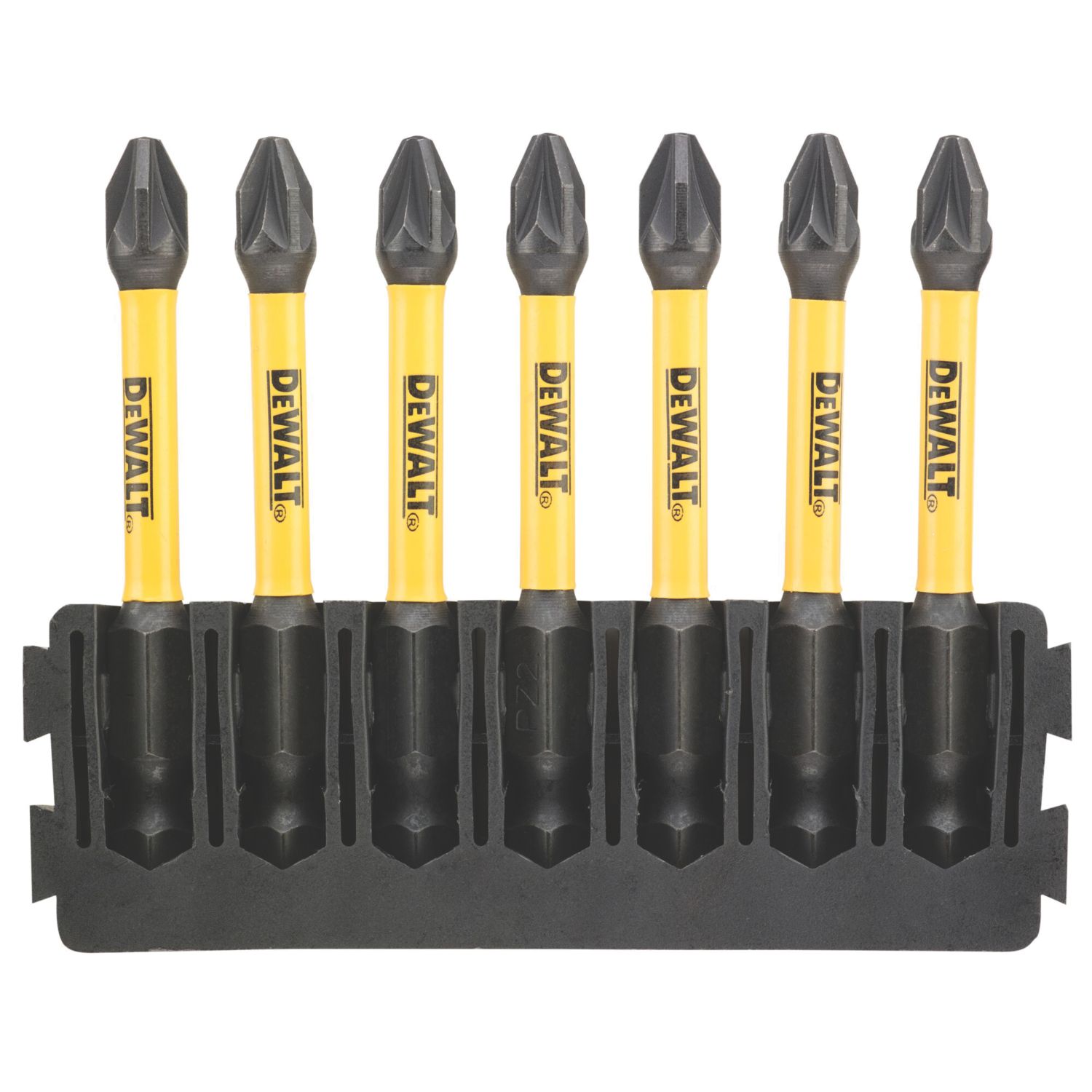 DeWalt Flextorq 6.35mm 57mm Hex Shank PZ2 Screwdriver Bits 7 Pieces (832HA)