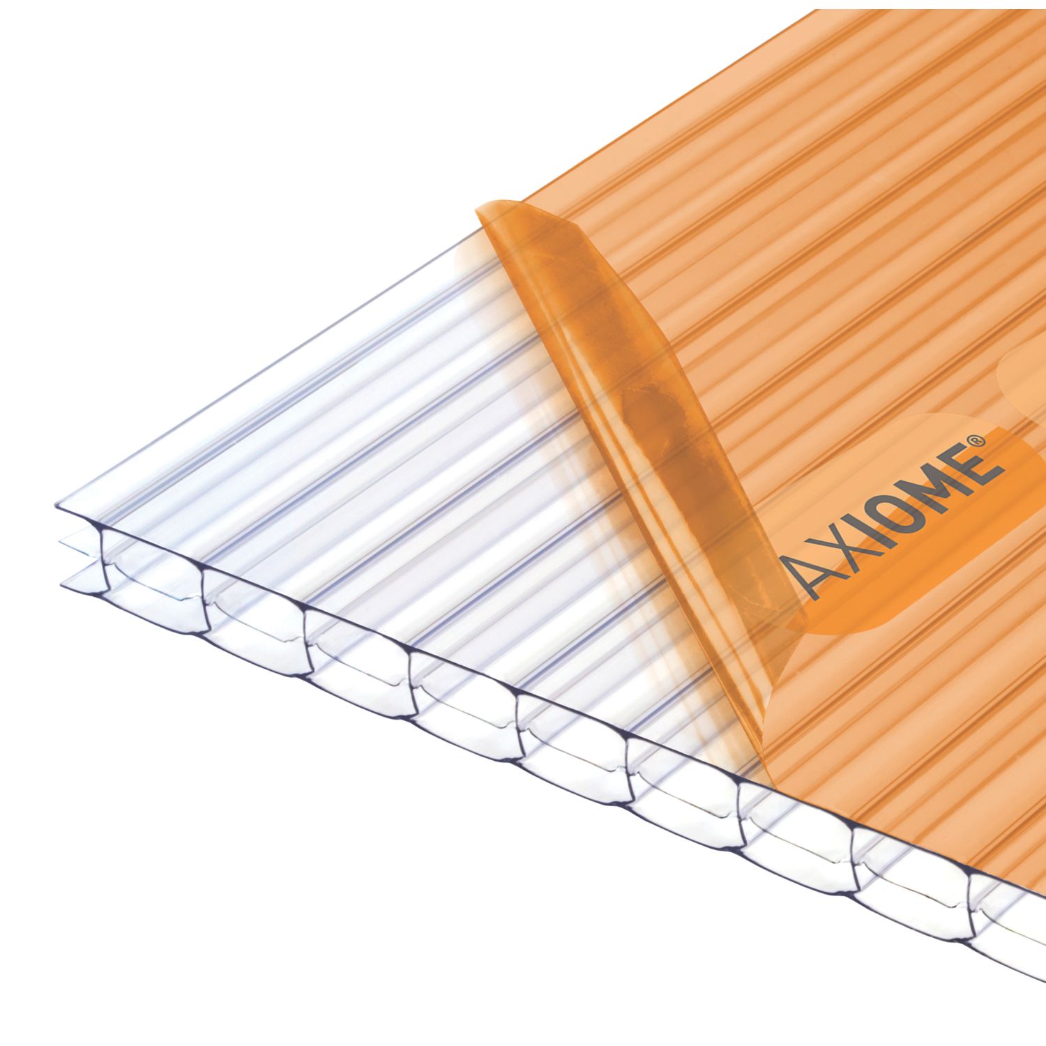 Axiome Twinwall Polycarbonate Roofing Sheet Clear 1050mm x 16mm x 1000mm (832JC)