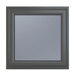Crystal  Top Opening Obscure Triple-Glazed Casement Anthracite on White uPVC Window 820mm x 820mm