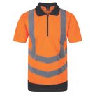 Regatta Pro Hi-Vis Polo Shirt Orange / Navy 2X Large 50" Chest