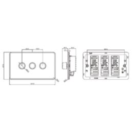 Knightsbridge  3-Gang 2-Way LED Intelligent Dimmer Switch  Black Nickel