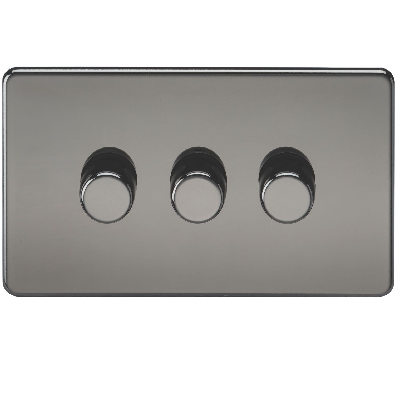 Knightsbridge 3-Gang 2-Way LED Intelligent Dimmer Switch Black Nickel (832PX)
