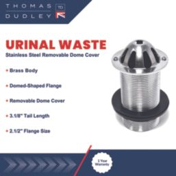 Thomas Dudley Ltd Urinal Waste Brass Body 1 1/2" Chrome