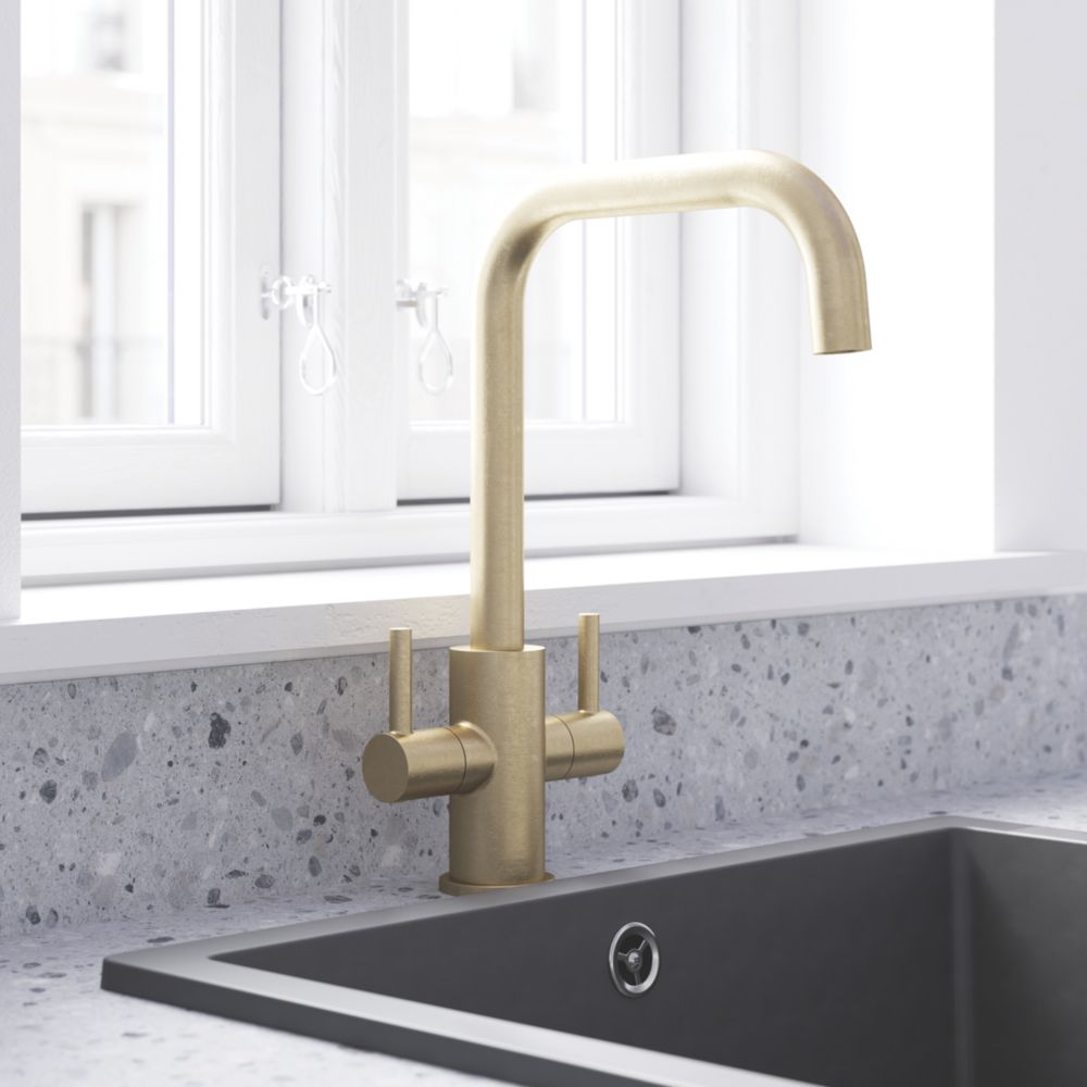 Swirl Divine Tap Brushed Brass Screwfix